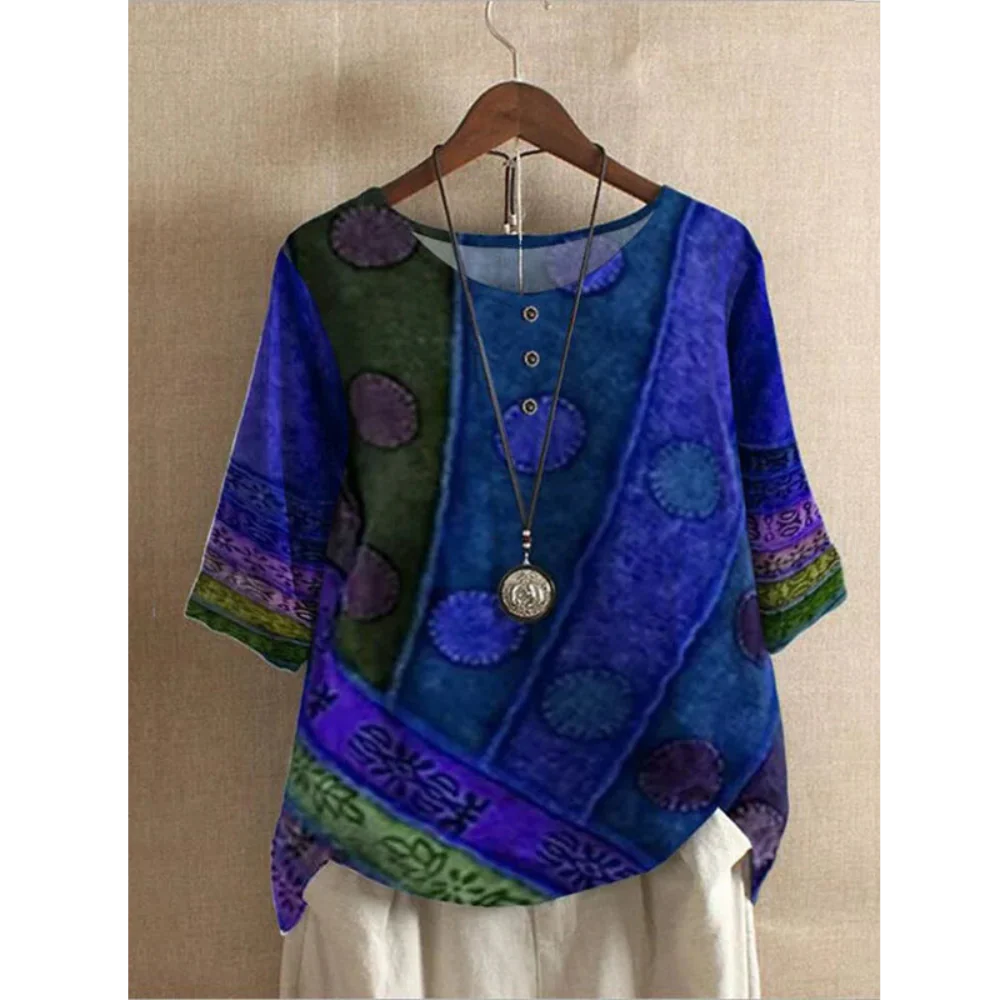 Taelyn - エレガントカジュアル ボヘミアンブラウス